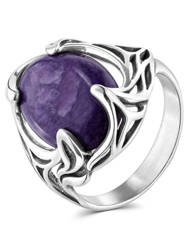 Серебряное кольцо ETERI с чароитом